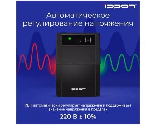 ИБП IPPON Back Basic 1050S Euro 600Вт 1050ВА черный (1373878)