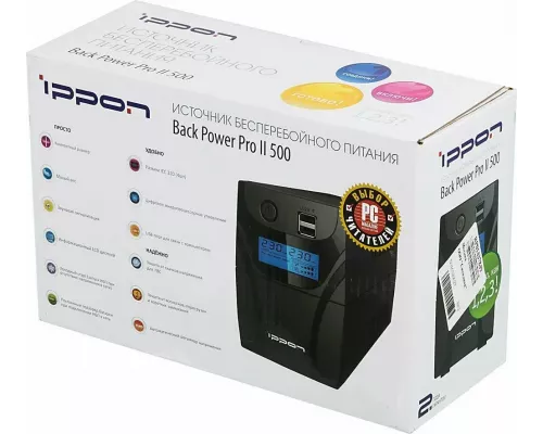 ИБП IPPON Back Power Pro II 500 300Вт 500ВА черный (1030299)