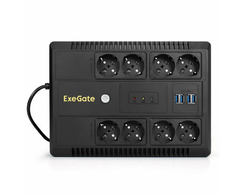 ИБП ExeGate NEO NNB-650.LED.AVR.8SH.CH <650VA/390W, LED, AVR, 8*Schuko, 4*USB-порта для зарядки, Black> ИБП ExeGate NEO NNB-650.LED.AVR.8SH.CH <650VA/390W, LED, AVR, 8*Schuko, 4*USB-порта для зарядки, Black>