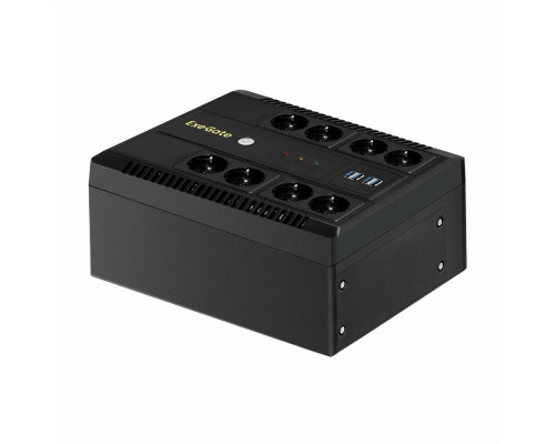 ИБП ExeGate NEO NNB-800.LED.AVR.8SH.CH <800VA/480W, LED, AVR, 8*Schuko, 4*USB-порта для зарядки, Black>