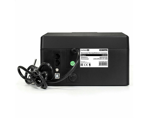 ИБП ExeGate NEO Smart LHB-600.LCD.AVR.8SH.CH.USB <600VA/360W, LCD, AVR, 8*Schuko, USB, 4*USB-порта для зарядки, Black>