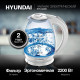 Чайник Hyundai HYK-G2409 1.7л. 2200Вт белый/серебристый 