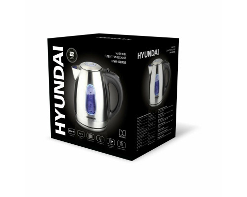 Чайник Hyundai HYK-S2402 серебристый матовый/черный