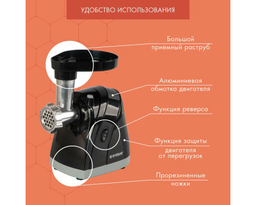 Мясорубка ENDEVER SIGMA 37 черный 