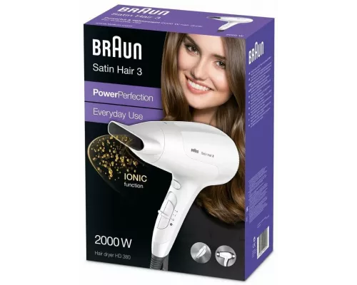 Фен Braun BRHD380E 2000Вт белый