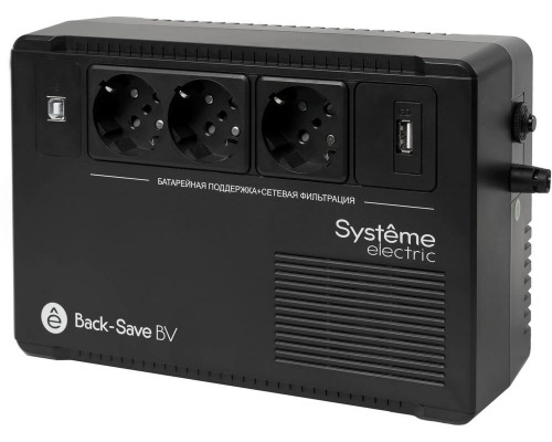 ИБП Systeme Electriс Back-Save, 800VA/480W, 230V, Line-Interactive, AVR, 3xSchuko, USB charge(type A), USB