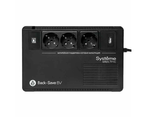 ИБП Systeme Electriс Back-Save, 800VA/480W, 230V, Line-Interactive, AVR, 3xSchuko, USB charge(type A), USB