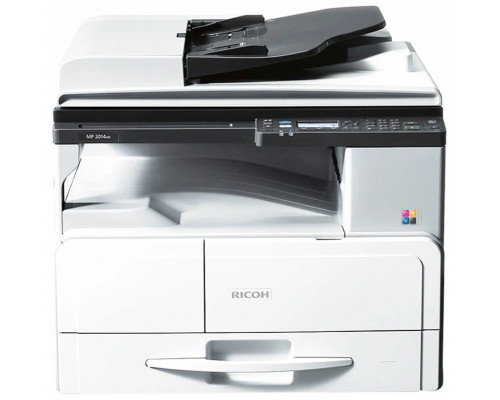 МФУ Ricoh MP 2014AD (912356/417378), лазерный принтер/сканер/копир A3, 20 стр/мин, 600x600 dpi, 256 Мб, ADF, дуплекс, подача: 350 лист., вывод: 250 лист., USB, ЖК-панель (Старт.тонер 4000 стр. Запуск специалистом АСЦ)