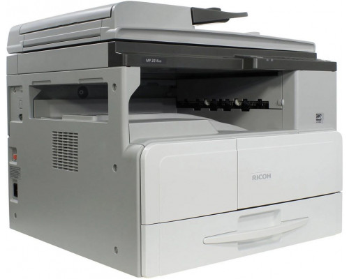 МФУ Ricoh MP 2014AD (912356/417378), лазерный принтер/сканер/копир A3, 20 стр/мин, 600x600 dpi, 256 Мб, ADF, дуплекс, подача: 350 лист., вывод: 250 лист., USB, ЖК-панель (Старт.тонер 4000 стр. Запуск специалистом АСЦ)