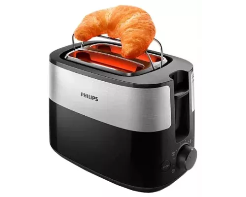Тостер Philips HD2516 830Вт черный/стальной
