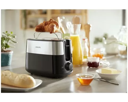 Тостер Philips HD2516 830Вт черный/стальной