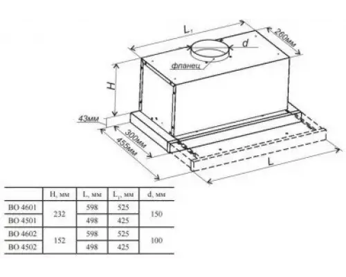 Встраиваемая вытяжка GEFEST ВО 4601 К23