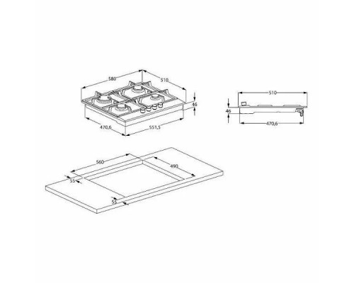 Поверхность газовая Indesit THPM 641 W/BK/I черный