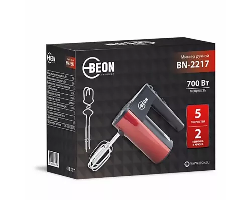 Миксер BEON BN-2217 красный/черный